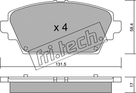 Fri.Tech. 480.0 - Bremžu uzliku kompl., Disku bremzes www.autospares.lv