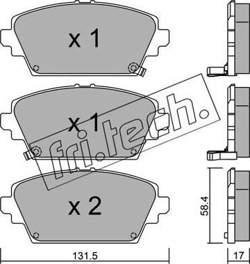 Fri.Tech. 480.1 - Bremžu uzliku kompl., Disku bremzes www.autospares.lv