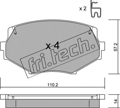 Fri.Tech. 488.0 - Bremžu uzliku kompl., Disku bremzes www.autospares.lv