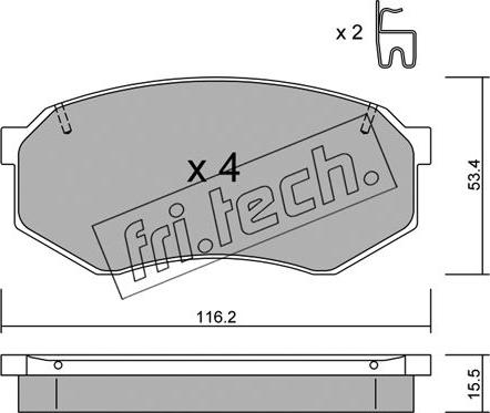 Fri.Tech. 487.0 - Bremžu uzliku kompl., Disku bremzes autospares.lv