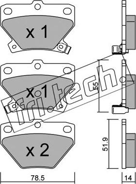 Fri.Tech. 439.0 - Bremžu uzliku kompl., Disku bremzes autospares.lv