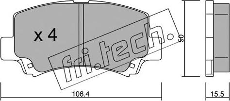 Fri.Tech. 434.0 - Bremžu uzliku kompl., Disku bremzes www.autospares.lv