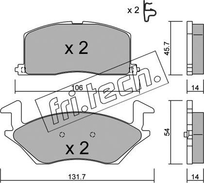 Fri.Tech. 437.0 - Тормозные колодки, дисковые, комплект www.autospares.lv