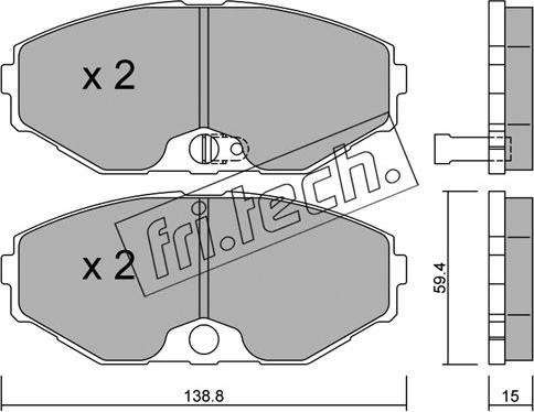 Fri.Tech. 420.0 - Тормозные колодки, дисковые, комплект www.autospares.lv