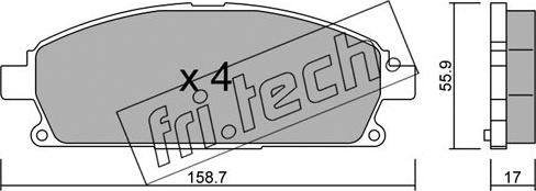 Fri.Tech. 421.0 - Bremžu uzliku kompl., Disku bremzes www.autospares.lv