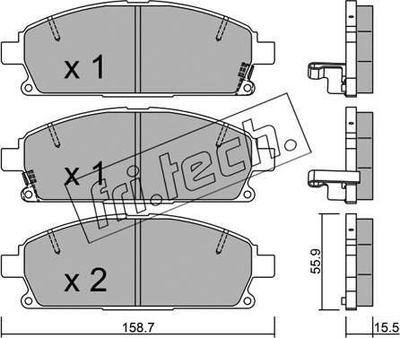 Fri.Tech. 421.2 - Тормозные колодки, дисковые, комплект www.autospares.lv