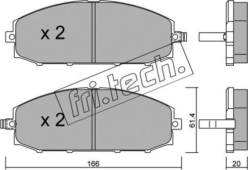 Fri.Tech. 422.0 - Тормозные колодки, дисковые, комплект www.autospares.lv