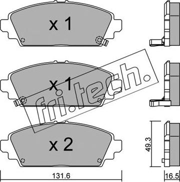 Fri.Tech. 479.0 - Bremžu uzliku kompl., Disku bremzes autospares.lv