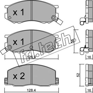 Fri.Tech. 471.0 - Тормозные колодки, дисковые, комплект www.autospares.lv