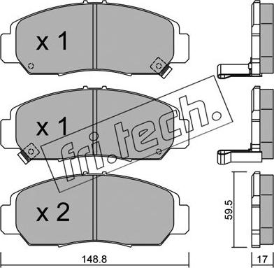 Fri.Tech. 478.0 - Тормозные колодки, дисковые, комплект www.autospares.lv