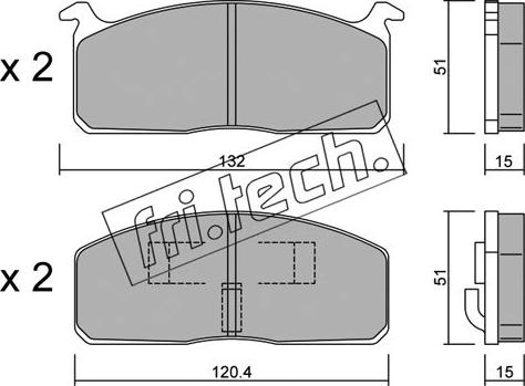 Fri.Tech. 473.0 - Bremžu uzliku kompl., Disku bremzes autospares.lv