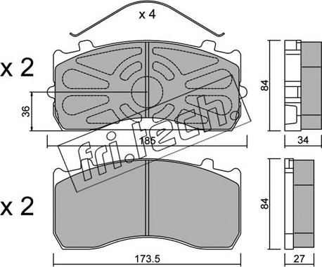 Fri.Tech. 599.0 - Bremžu uzliku kompl., Disku bremzes www.autospares.lv