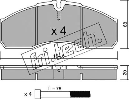 Fri.Tech. 594.5 - Тормозные колодки, дисковые, комплект www.autospares.lv