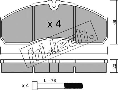 Fri.Tech. 594.0 - Тормозные колодки, дисковые, комплект www.autospares.lv