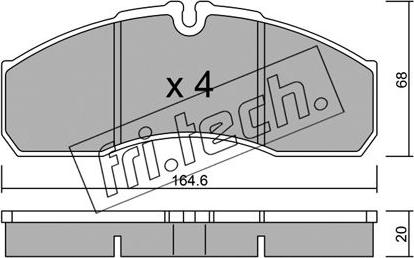 Fri.Tech. 594.3 - Bremžu uzliku kompl., Disku bremzes www.autospares.lv