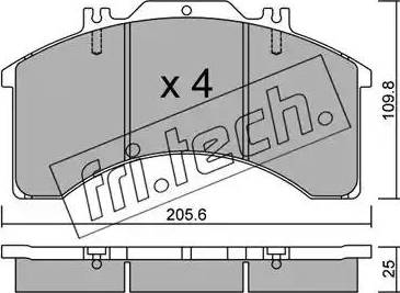 Fri.Tech. 596.0 - Bremžu uzliku kompl., Disku bremzes www.autospares.lv