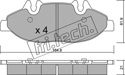 Fri.Tech. 591.0 - Bremžu uzliku kompl., Disku bremzes www.autospares.lv