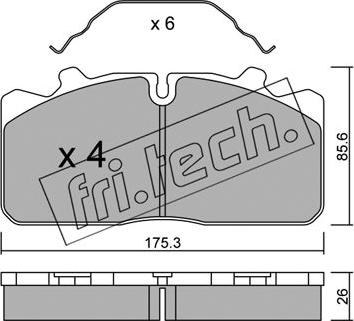 Fri.Tech. 598.0 - Bremžu uzliku kompl., Disku bremzes www.autospares.lv