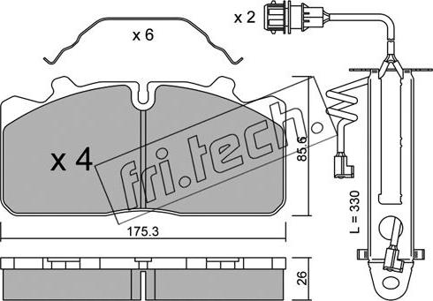 Fri.Tech. 598.3W - Bremžu uzliku kompl., Disku bremzes www.autospares.lv