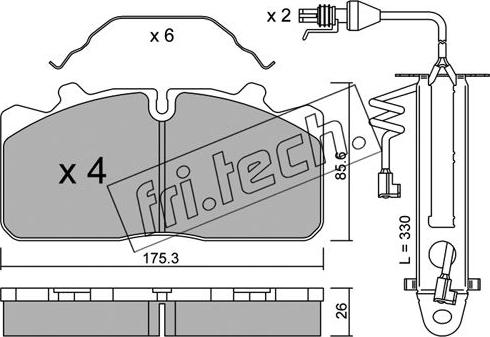 Fri.Tech. 598.2W - Brake Pad Set, disc brake www.autospares.lv