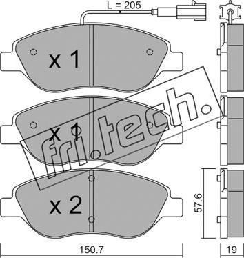 Fri.Tech. 593.0 - Bremžu uzliku kompl., Disku bremzes www.autospares.lv