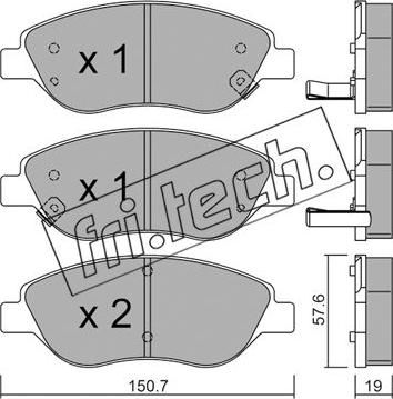 Fri.Tech. 593.2 - Bremžu uzliku kompl., Disku bremzes www.autospares.lv