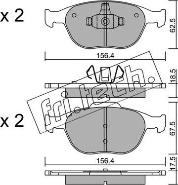 Fri.Tech. 549.0 - Тормозные колодки, дисковые, комплект www.autospares.lv