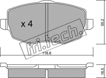 Fri.Tech. 544.0 - Bremžu uzliku kompl., Disku bremzes www.autospares.lv