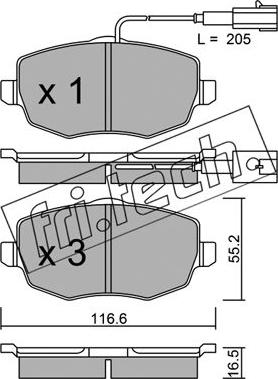 Fri.Tech. 544.1 - Bremžu uzliku kompl., Disku bremzes www.autospares.lv