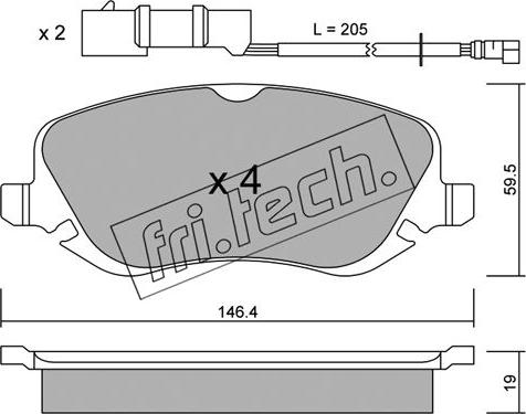 Fri.Tech. 545.0 - Bremžu uzliku kompl., Disku bremzes www.autospares.lv