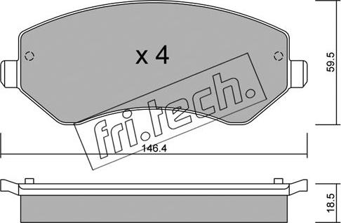 Fri.Tech. 540.0 - Bremžu uzliku kompl., Disku bremzes www.autospares.lv