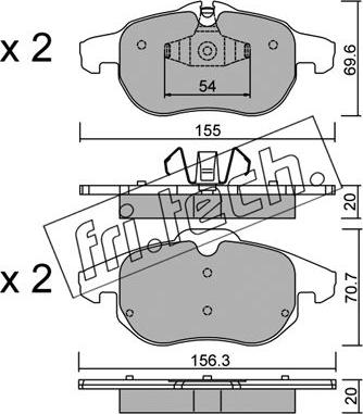 Fri.Tech. 556.4 - Bremžu uzliku kompl., Disku bremzes www.autospares.lv