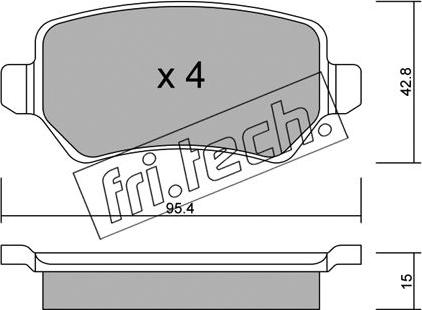 Fri.Tech. 558.1 - Bremžu uzliku kompl., Disku bremzes autospares.lv