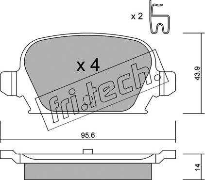 Fri.Tech. 557.0 - Bremžu uzliku kompl., Disku bremzes autospares.lv