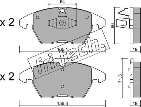 Fri.Tech. 564.1 - Тормозные колодки, дисковые, комплект www.autospares.lv