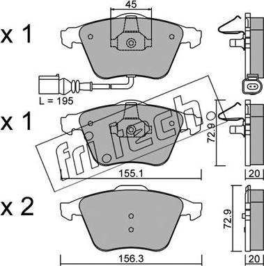 Fri.Tech. 565.4 - Bremžu uzliku kompl., Disku bremzes autospares.lv