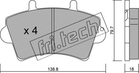 Fri.Tech. 561.0 - Bremžu uzliku kompl., Disku bremzes www.autospares.lv