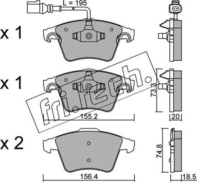 Fri.Tech. 568.0 - Bremžu uzliku kompl., Disku bremzes autospares.lv