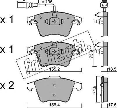 Fri.Tech. 568.1 - Bremžu uzliku kompl., Disku bremzes www.autospares.lv