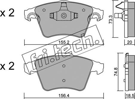 Fri.Tech. 568.3 - Bremžu uzliku kompl., Disku bremzes www.autospares.lv