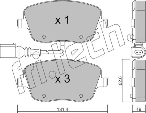 Fri.Tech. 563.1 - Тормозные колодки, дисковые, комплект www.autospares.lv