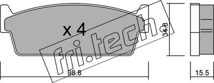 Fri.Tech. 509.0 - Тормозные колодки, дисковые, комплект www.autospares.lv