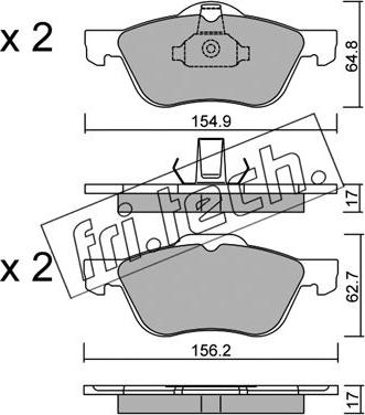 Fri.Tech. 505.0 - Bremžu uzliku kompl., Disku bremzes autospares.lv