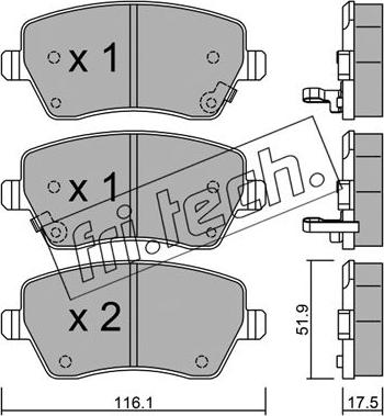 Fri.Tech. 501.2 - Bremžu uzliku kompl., Disku bremzes www.autospares.lv