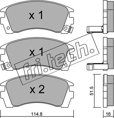 Fri.Tech. 503.0 - Brake Pad Set, disc brake www.autospares.lv