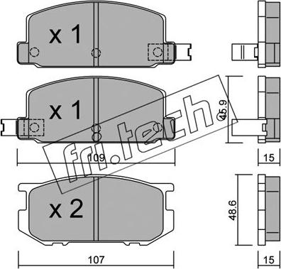 Fri.Tech. 514.0 - Brake Pad Set, disc brake www.autospares.lv