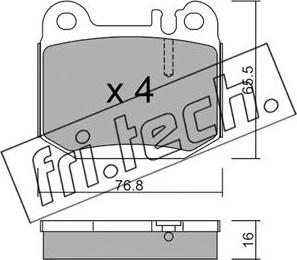 Fri.Tech. 580.0 - Тормозные колодки, дисковые, комплект www.autospares.lv