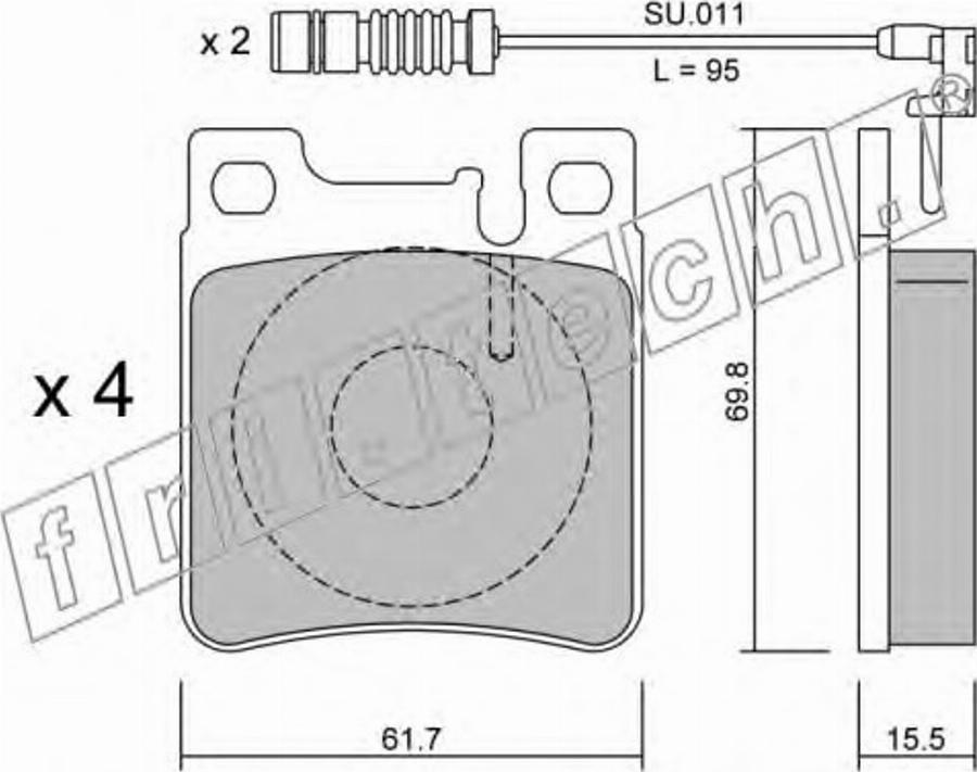 Fri.Tech. 5830W - Bremžu uzliku kompl., Disku bremzes www.autospares.lv