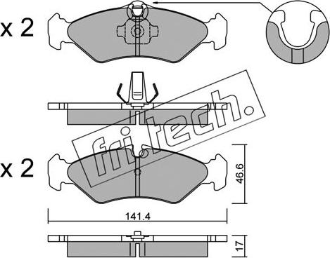 Fri.Tech. 587.1 - Тормозные колодки, дисковые, комплект www.autospares.lv