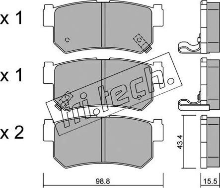 Fri.Tech. 535.0 - Bremžu uzliku kompl., Disku bremzes autospares.lv